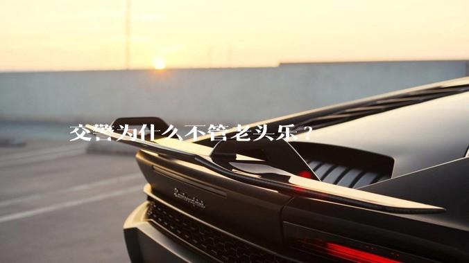 交警为什么不管老头乐?
